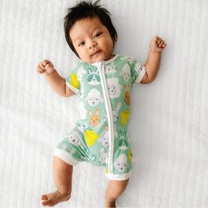 Little Sleepies | Easter Sleep Pastel Parade Aqua Shorty | 6-12 months